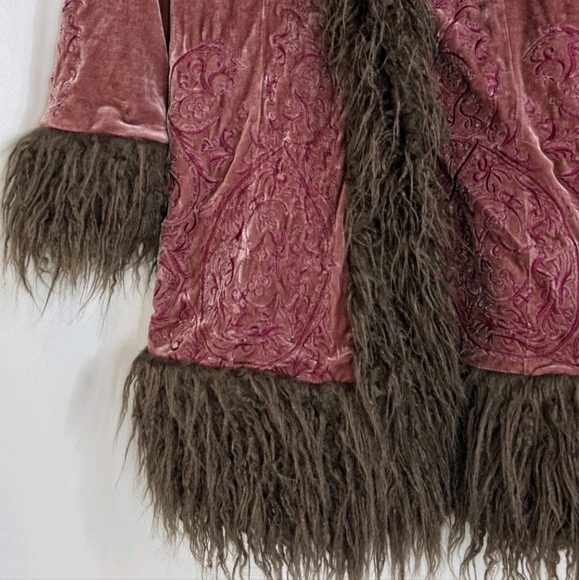 Free People x Understated Leather Moon Glow Velvet Coat Hook Eye Pink M NWT - Picture 9 of 11